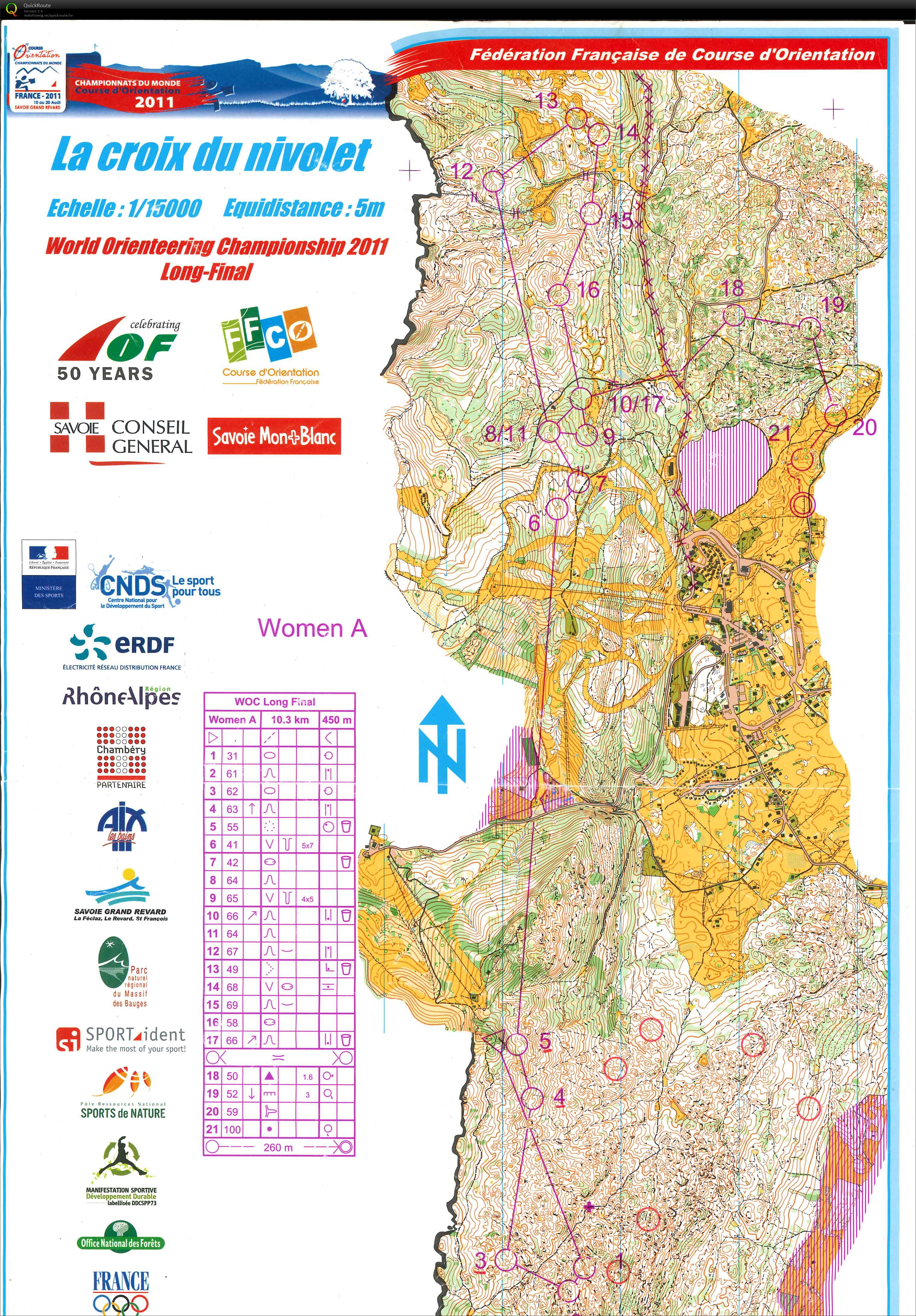 WOC 2011 lång damer k1-3 (2019-05-31)